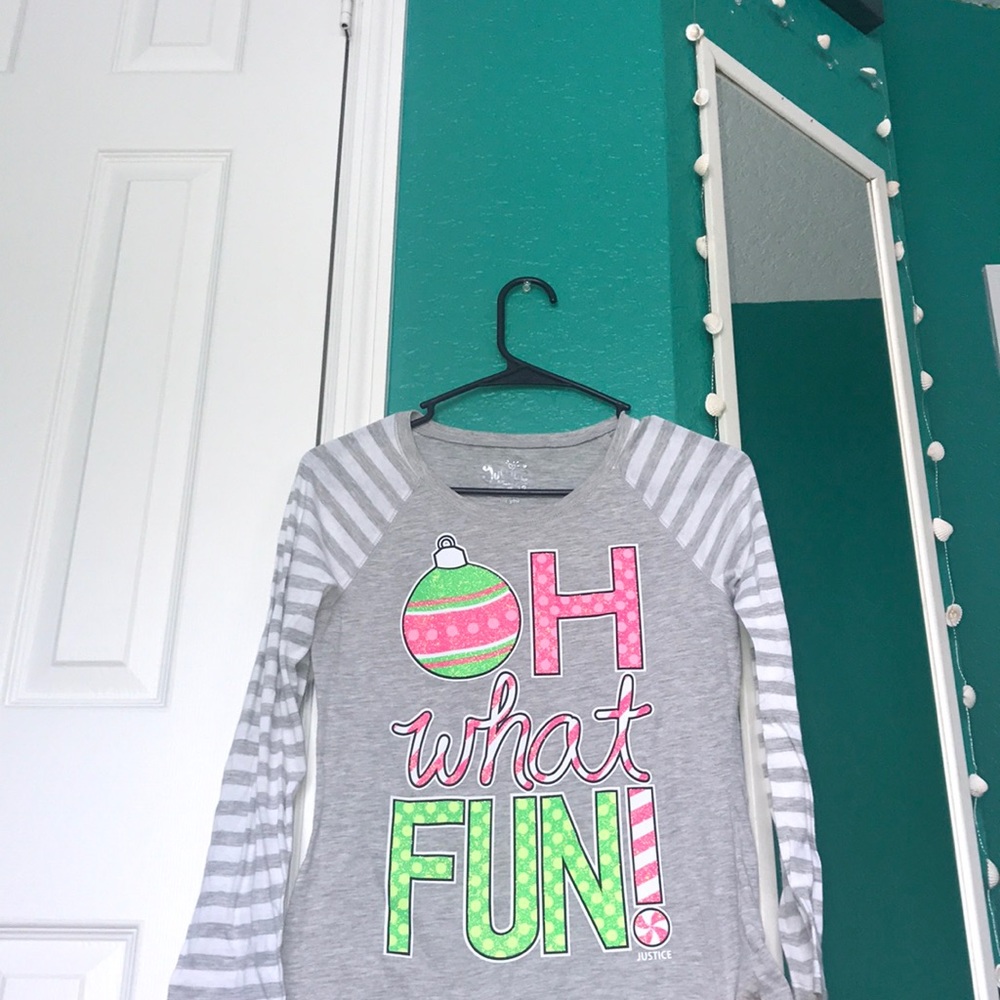JUSTICE “OH what FUN” Christmas Long sleeve tee!!